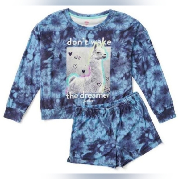 Justice Tie-Dye Sleep Set in Black and Gray - Picture 3 of 4